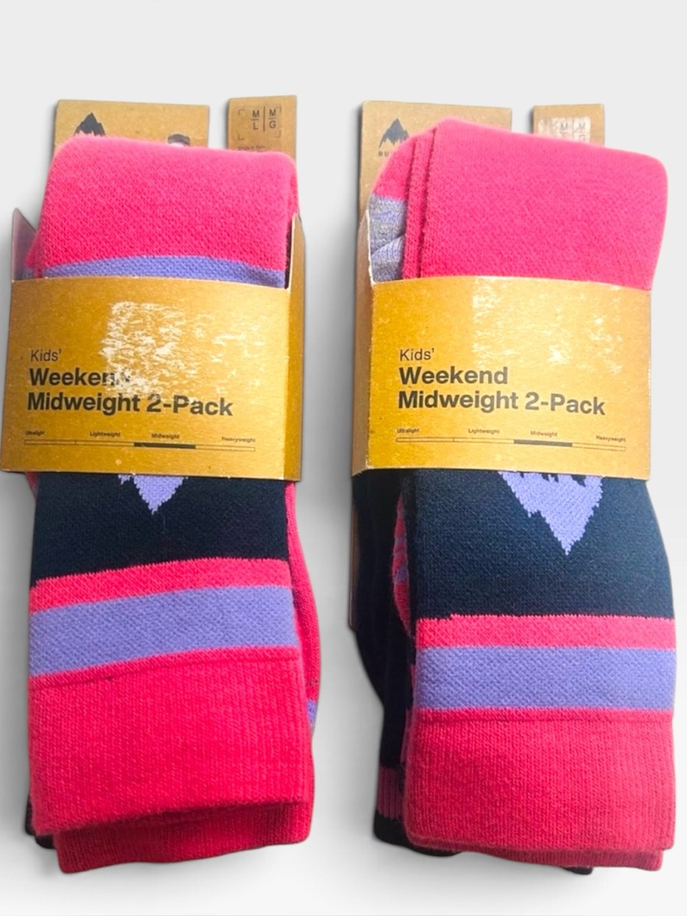 NWT Burton Kids Weekend Midweight Snowboard Ski Socks 4 Pairs Size M/L Youth 2-4